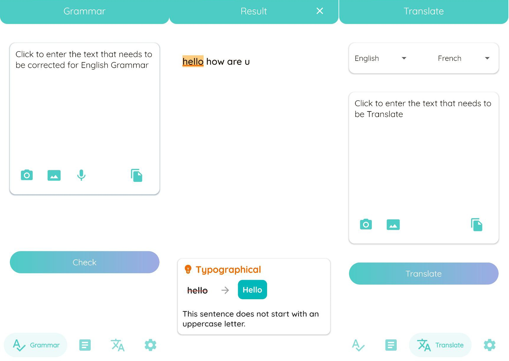 Application Mobile pour la Correction Orthographique, Grammaticale et la Traduction