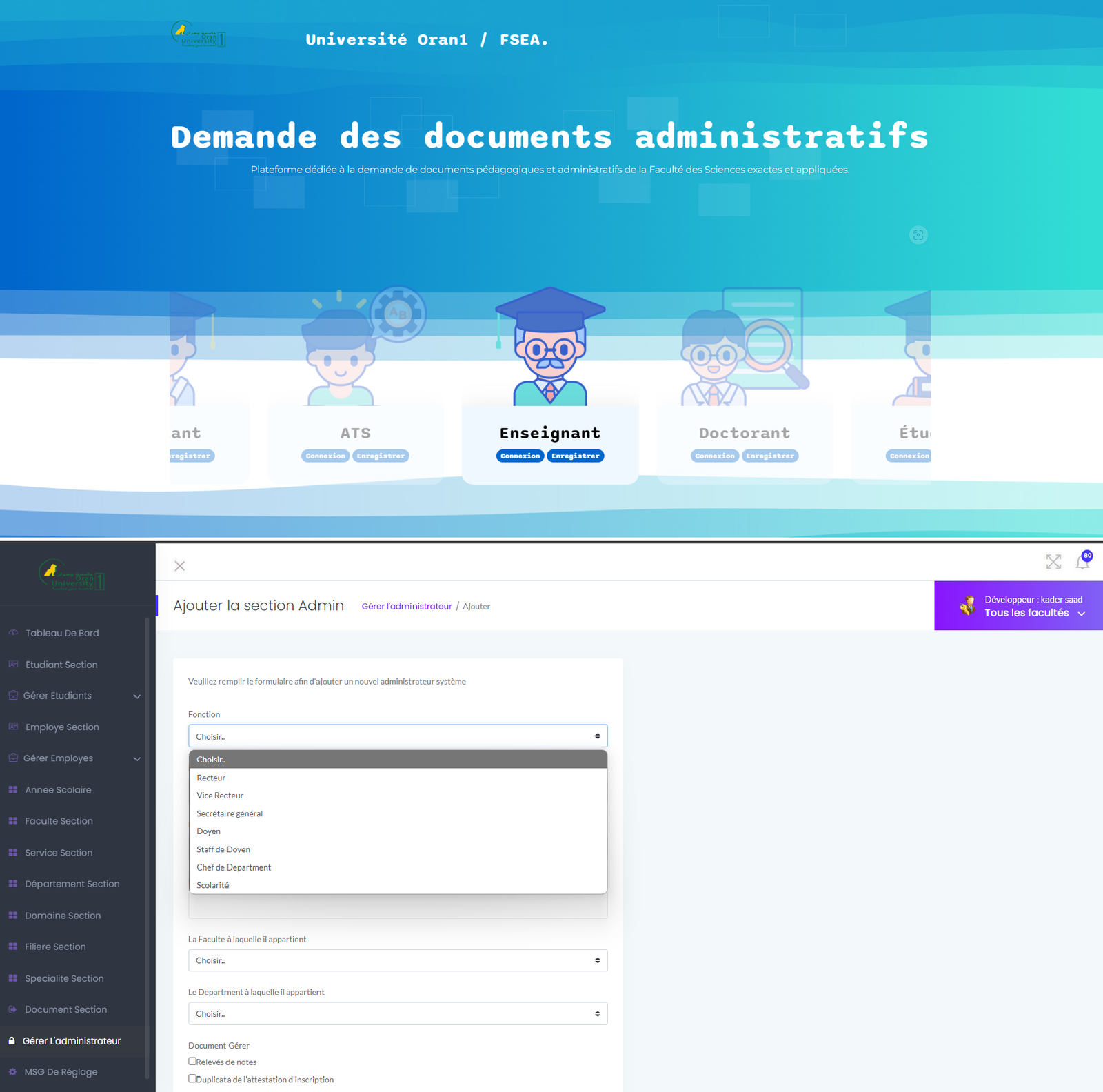 Plateforme de Demande de Documents Administratifs