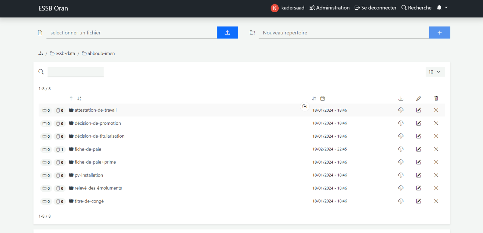 Plateforme de Demande de Documents Administratifs pour l'École Supérieure de Biologie d'Oran