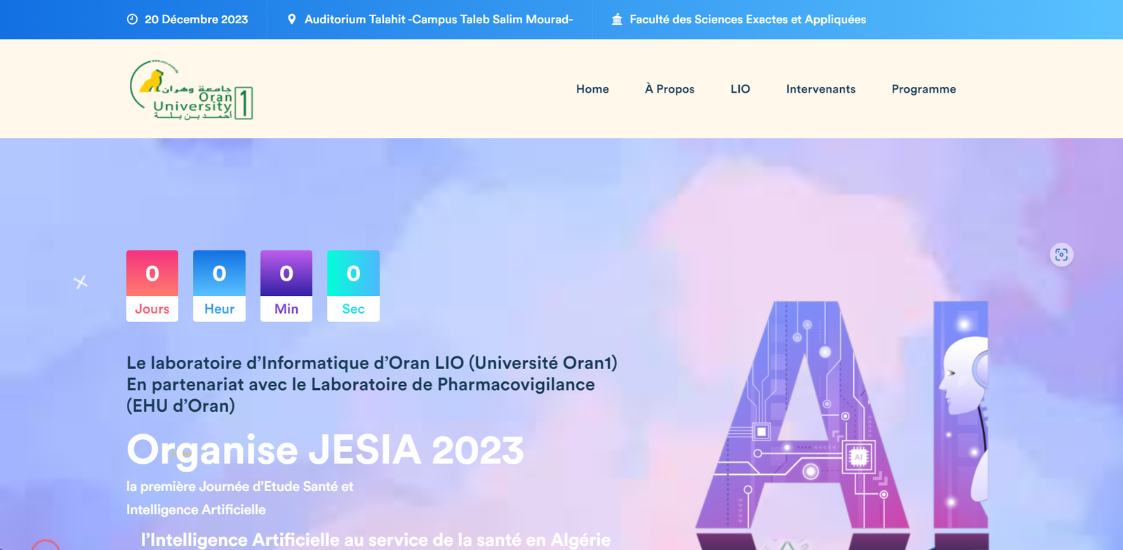 Site Web JESIA 2023 - Journée Santé et IA